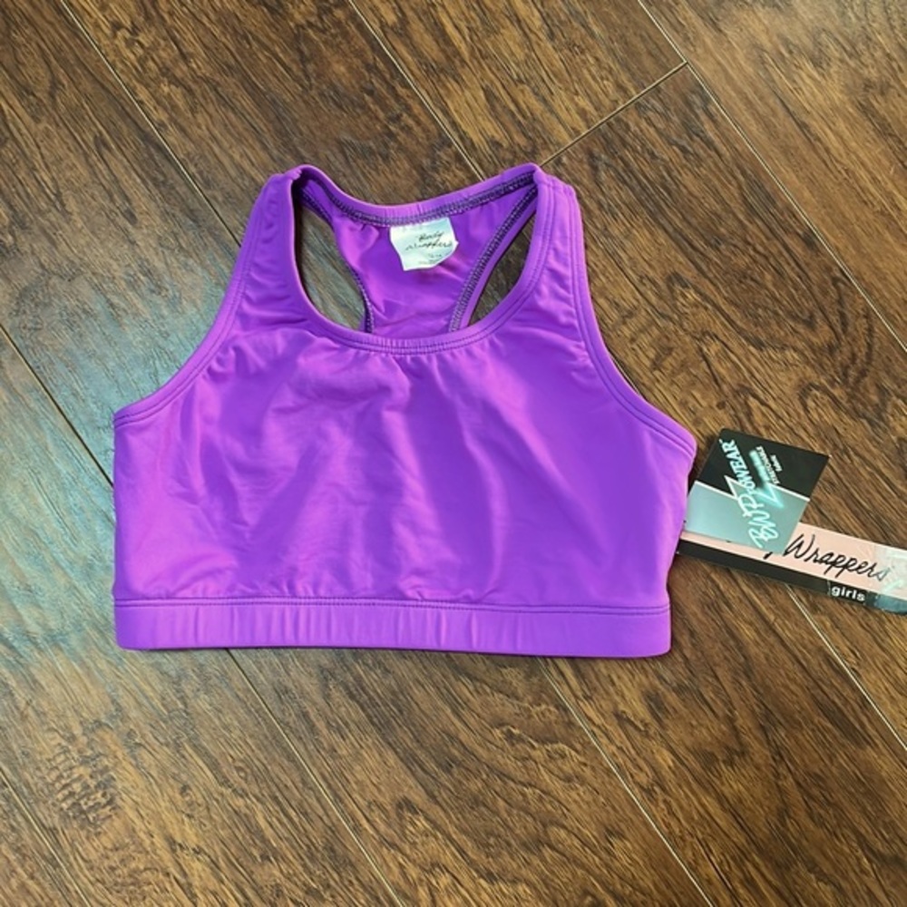 NWT- Body Wrappers Racer back Sports Bra Purple #BWP060